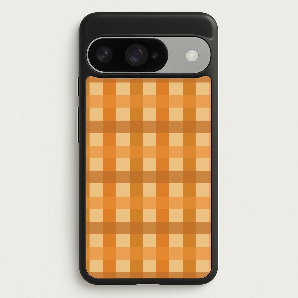 Orange Plaid Pattern- Autumn Phone Case for Google Pixel 10 / 10 Pro