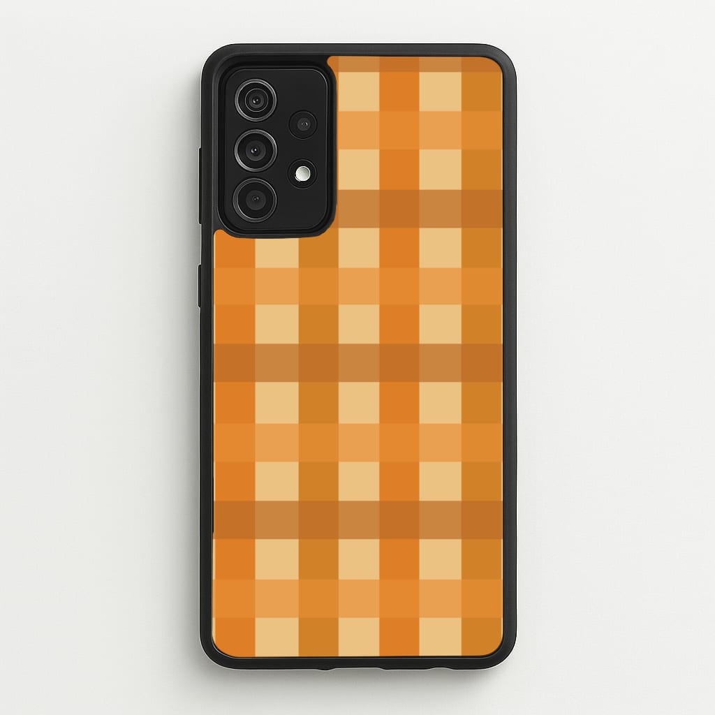 Orange Plaid Pattern- Autumn - Autumn Phone Case for Galaxy A52 / A52s