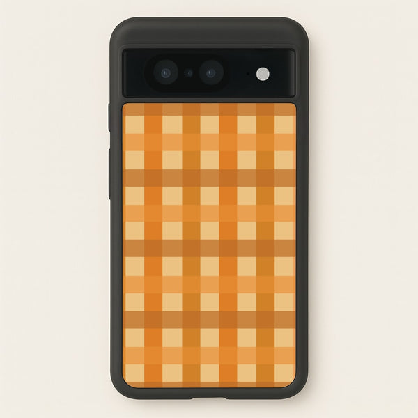 Orange Plaid Pattern- Autumn - Autumn Phone Case for Google Pixel 8