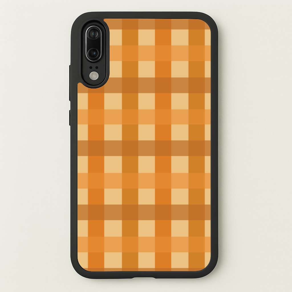 Orange Plaid Pattern- Autumn - Autumn Phone Case for Huawei P20