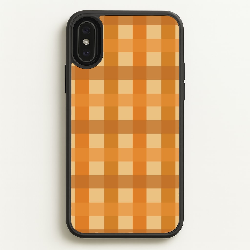 Orange Plaid Pattern- Autumn - Autumn Phone Case for iPhone XS Max