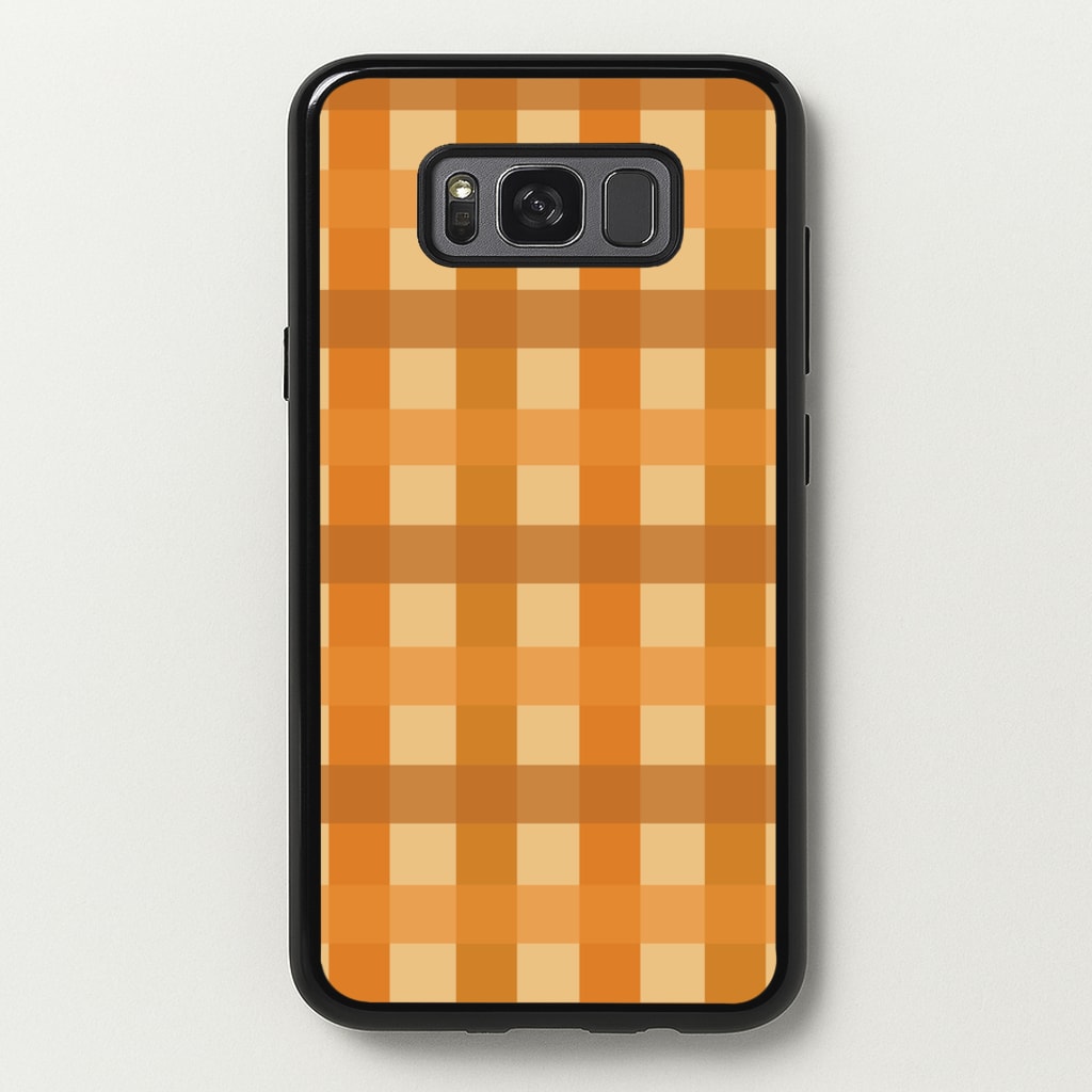 Orange Plaid Pattern- Autumn - Autumn Phone Case for Galaxy S8 Plus