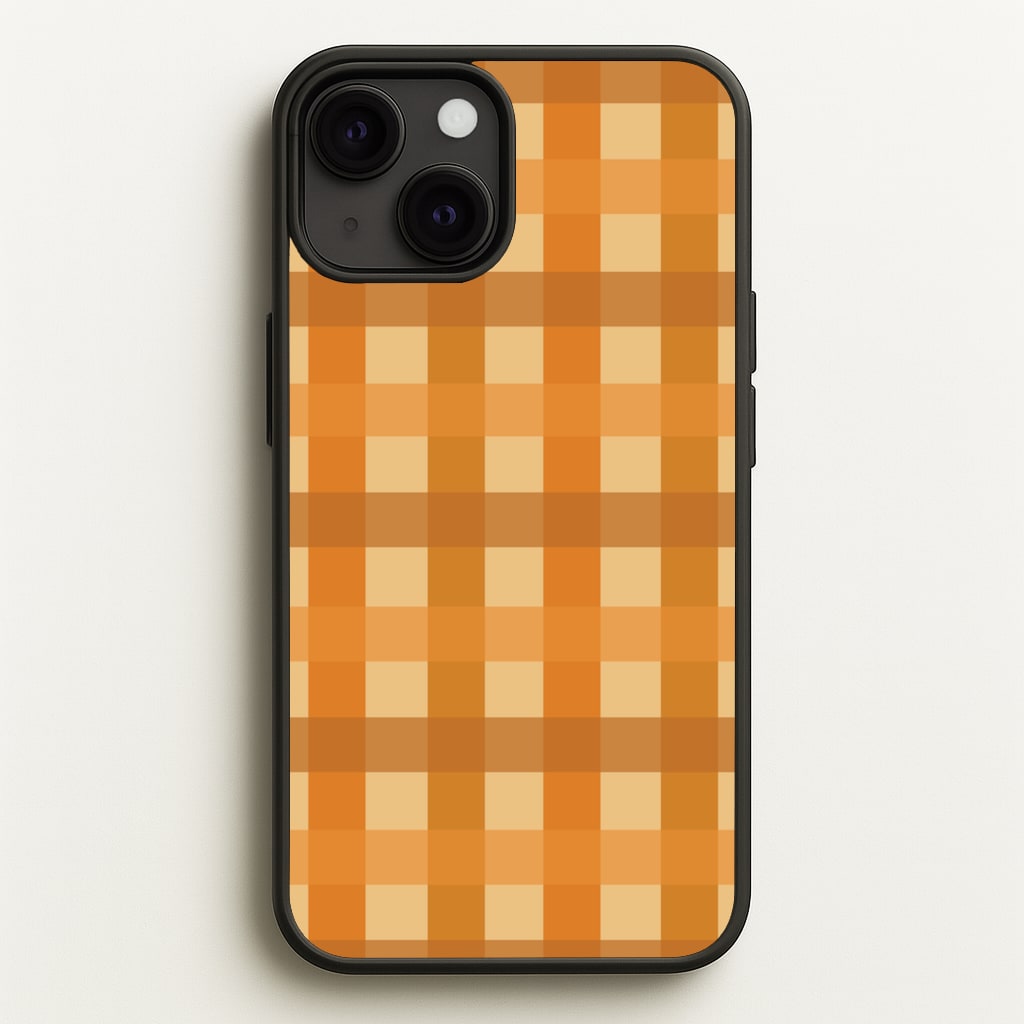 Orange Plaid Pattern- Autumn - Autumn Phone Case for iPhone 13 Mini