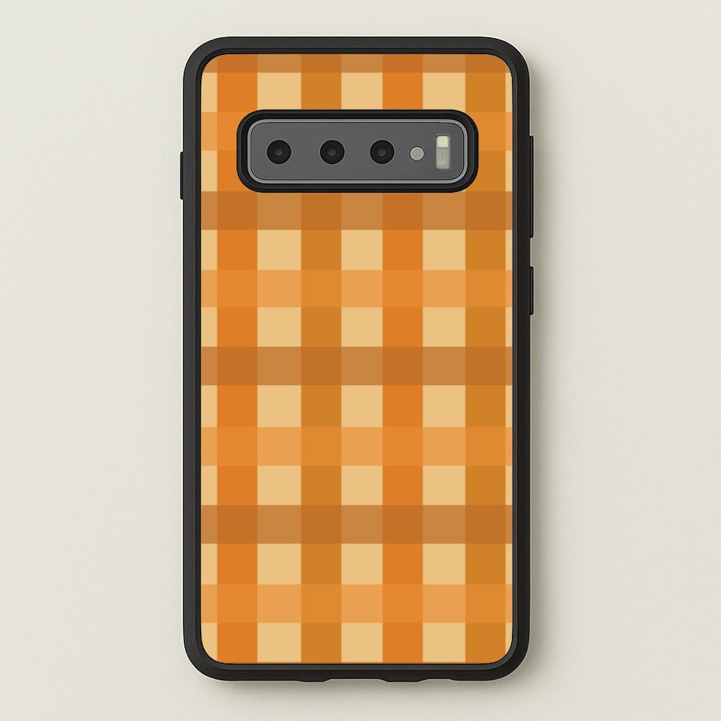Orange Plaid Pattern- Autumn - Autumn Phone Case for Galaxy S10