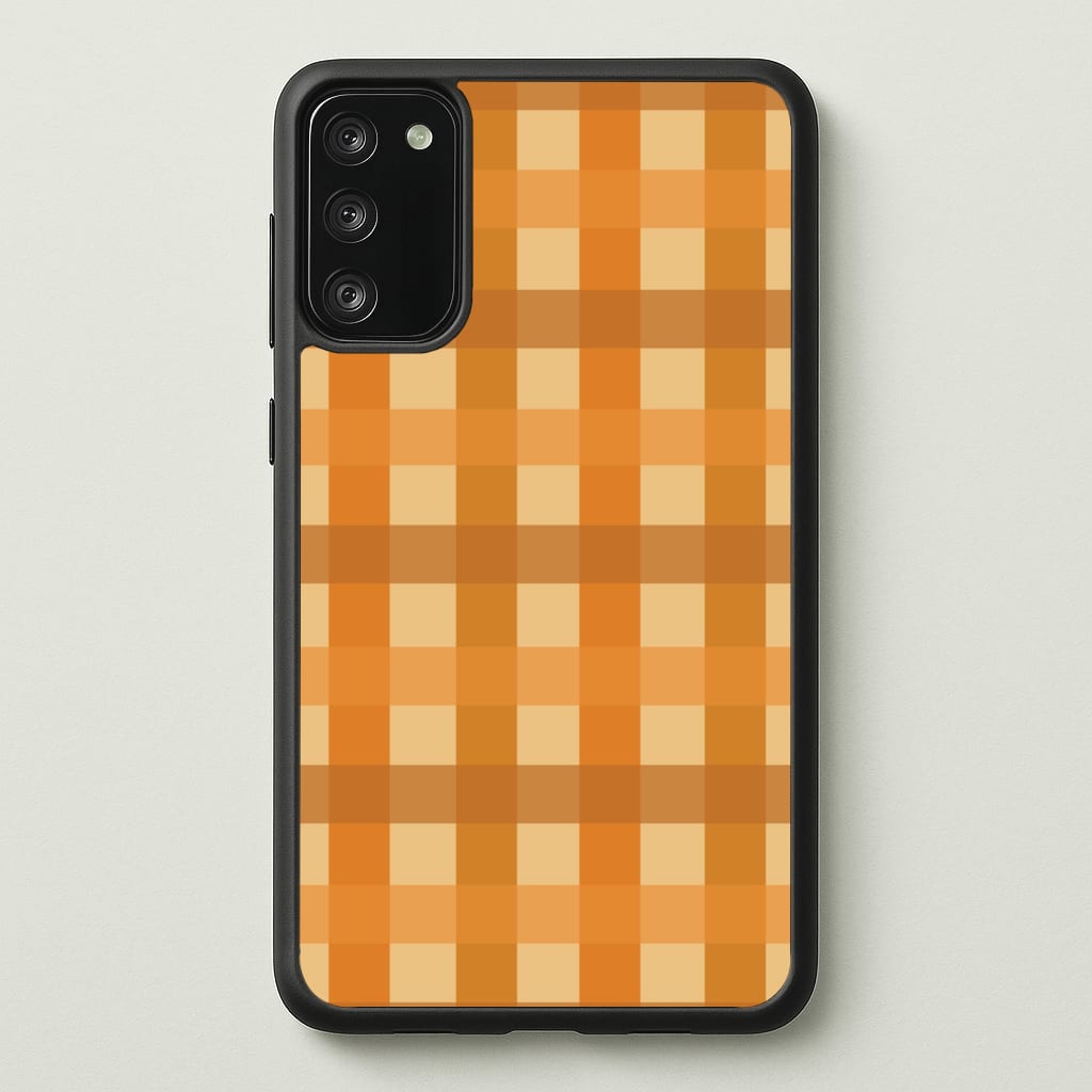 Orange Plaid Pattern- Autumn - Autumn Phone Case for Galaxy S20