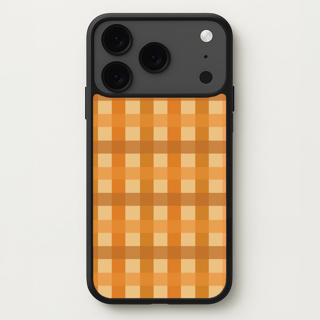 Orange Plaid Pattern- Autumn Phone Case for iPhone 17 Pro Max