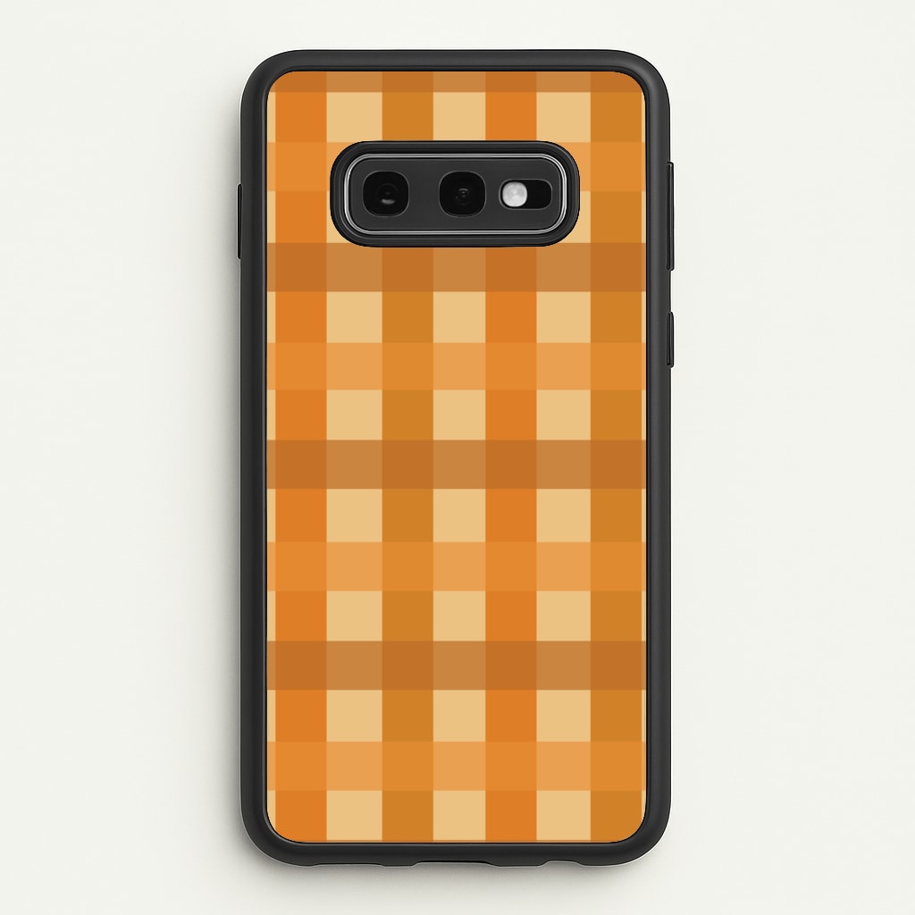 Orange Plaid Pattern- Autumn - Autumn Phone Case for Galaxy S10e