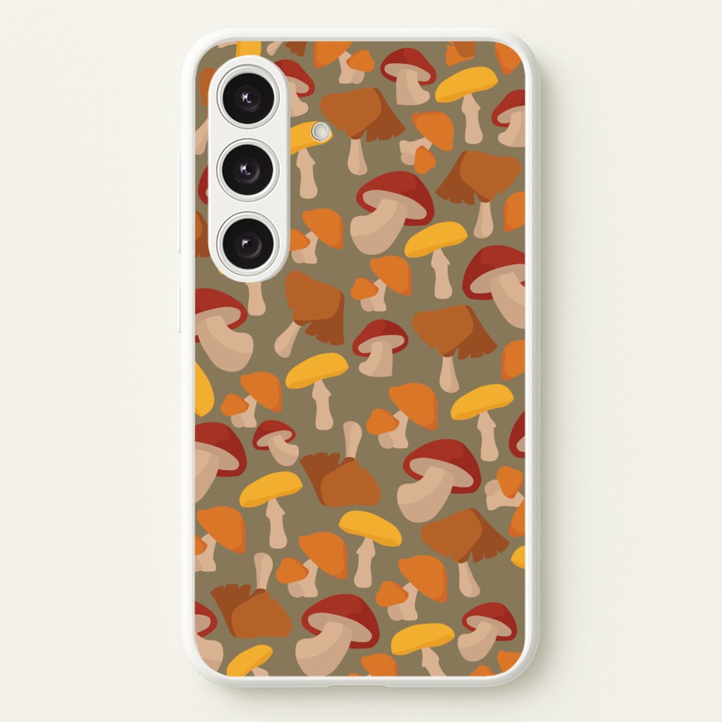 Mushroom Pattern - Autumn - Autumn Phone Case for Galaxy S25