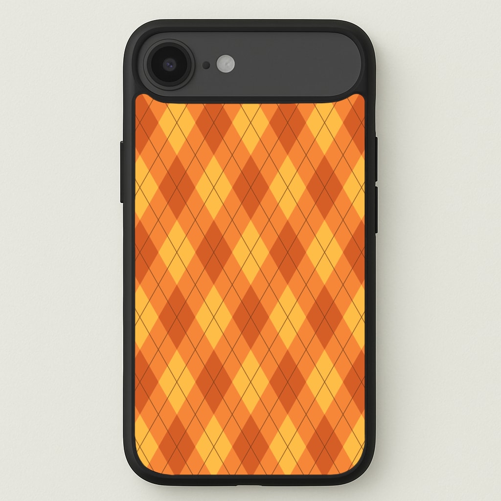 Orange Argyle Pattern Phone Case for iPhone 17 Air