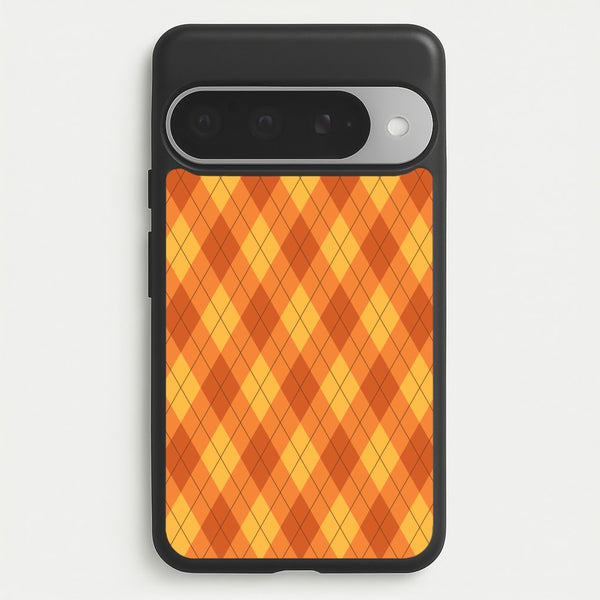 Orange Argyle Pattern Phone Case for Google Pixel 10 Pro XL