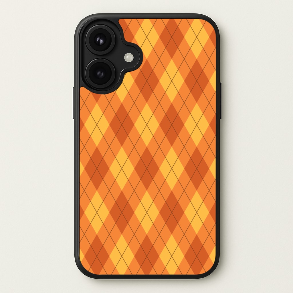 Orange Argyle Pattern Phone Case for iPhone 17