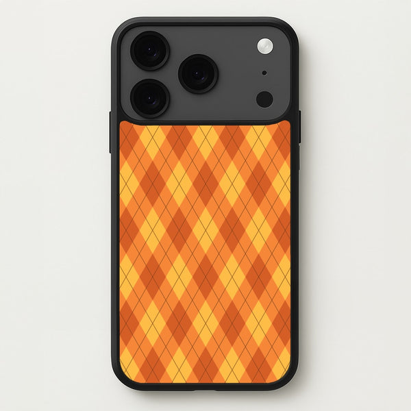 Orange Argyle Pattern Phone Case for iPhone 17 Pro Max