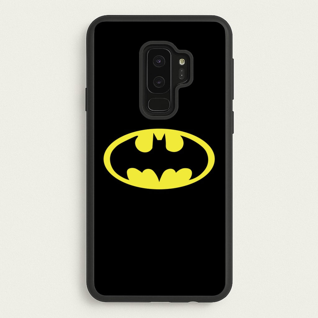 Black Bat Superhero Logo - Batman Phone Case for Galaxy S9 Plus