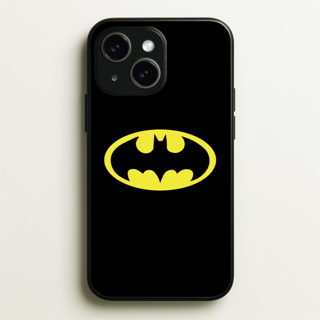 Black Bat Superhero Logo - Batman Phone Case for iPhone 15