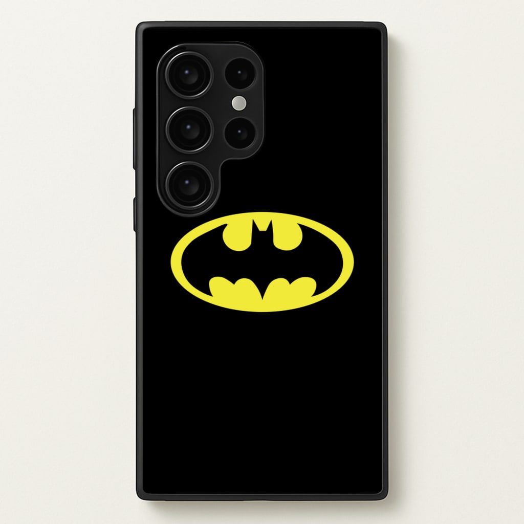 Black Bat Superhero Logo - Batman Phone Case for Galaxy S24 Ultra