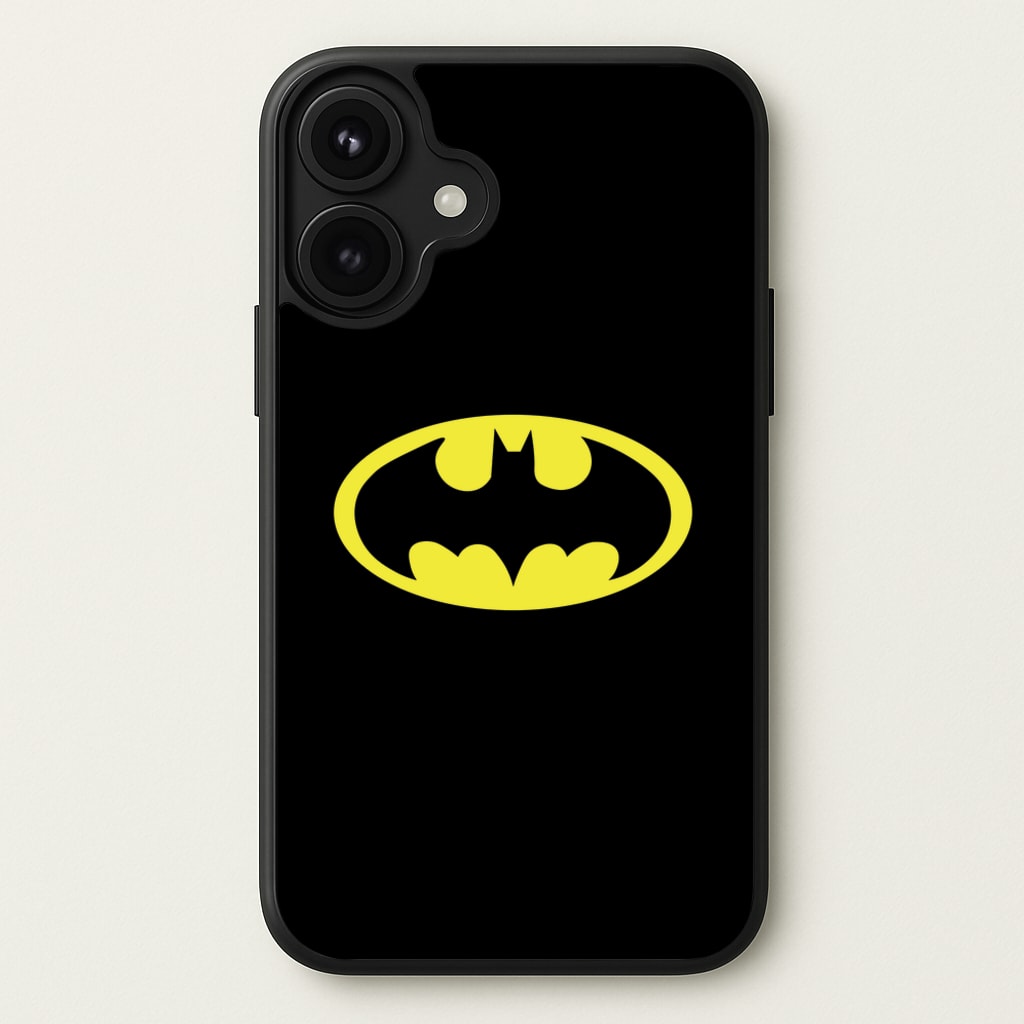 Black Bat Superhero Logo Phone Case for iPhone 17