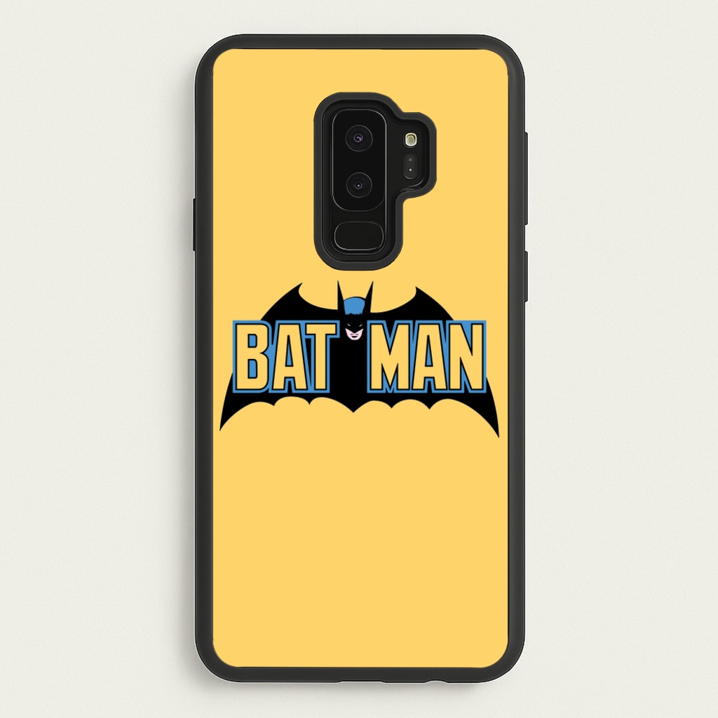 Yellow Bat Superhero Logo - Batman Phone Case for Galaxy S9 Plus