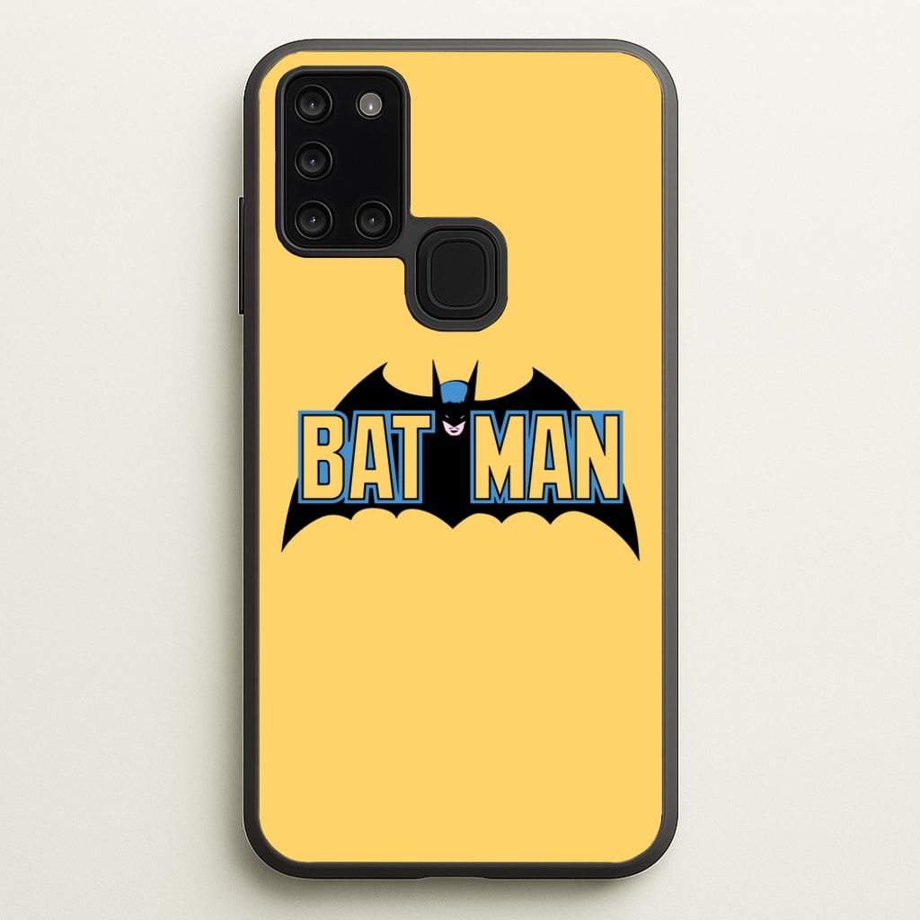 Yellow Bat Superhero Logo - Batman Phone Case for Galaxy A21s