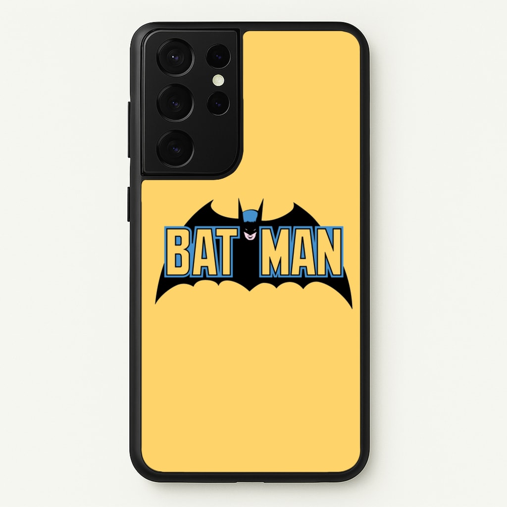 Yellow Bat Superhero Logo - Batman Phone Case for Galaxy S21 Ultra