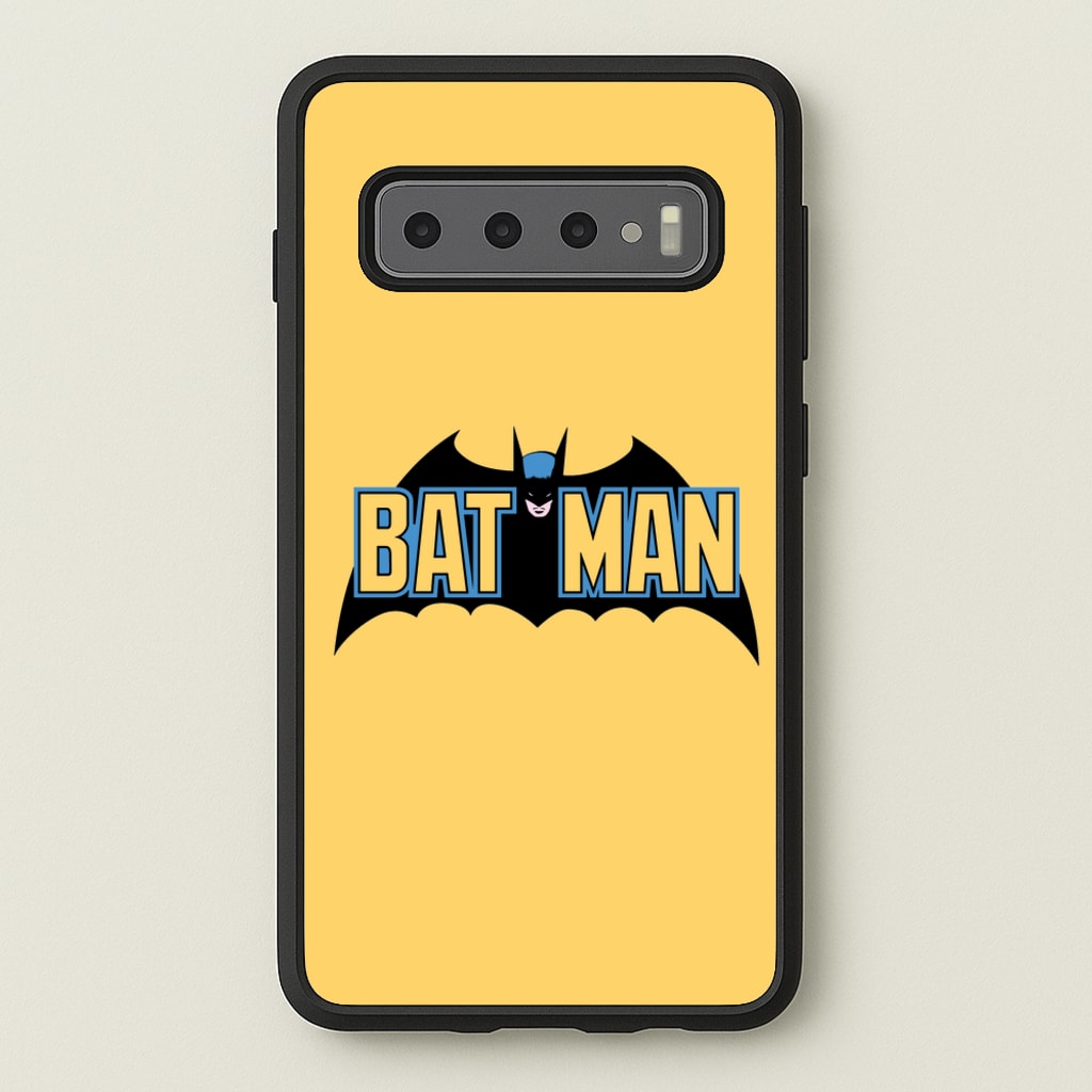 Yellow Bat Superhero Logo - Batman Phone Case for Galaxy S10 Plus