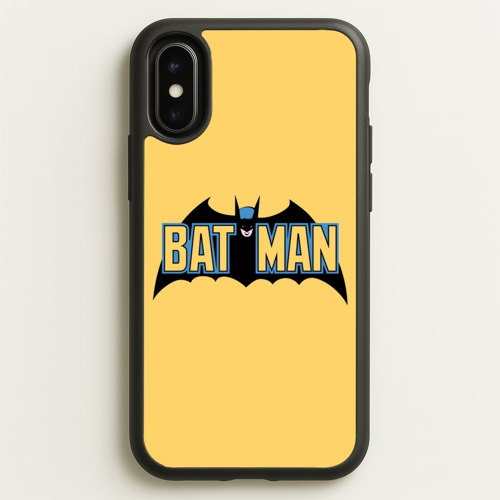 Yellow Bat Superhero Logo - Batman Phone Case for iPhone X / XS