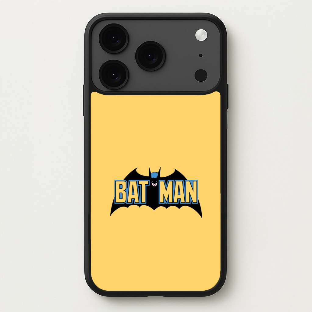 Yellow Bat Superhero Logo Phone Case for iPhone 17 Pro Max