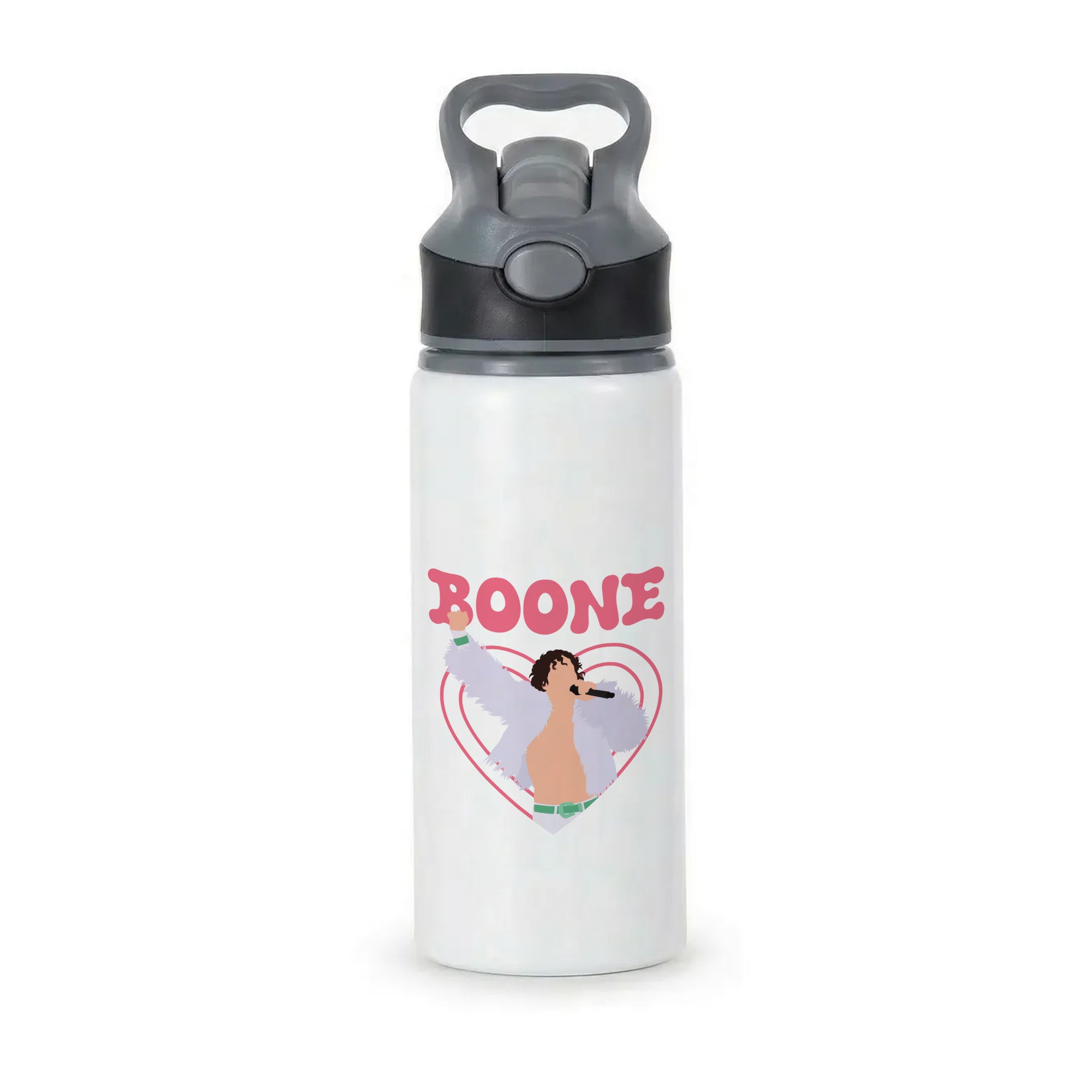 Boone Heart Active Water Bottle - Black