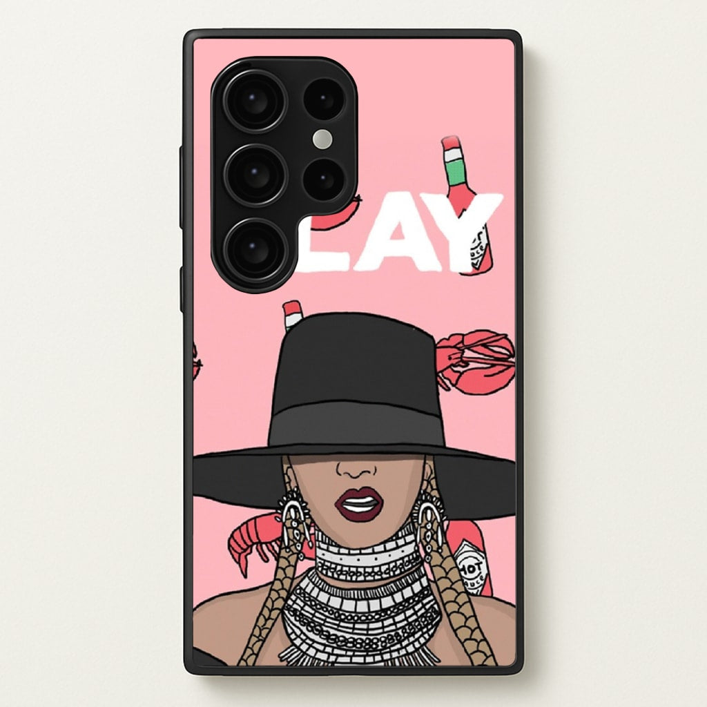 Slay - Queen B Cartoon - Beyonce Phone Case for Galaxy S24 Ultra