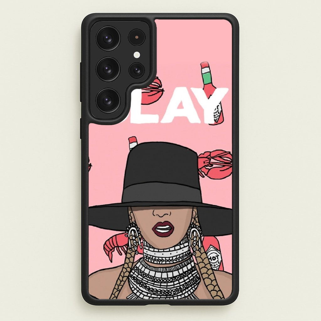 Slay - Queen B Cartoon - Beyonce Phone Case for Galaxy S22 Ultra
