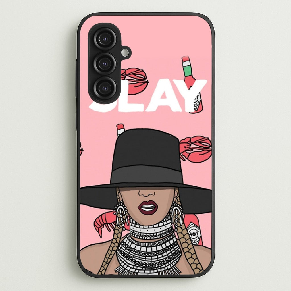 Slay - Queen B Cartoon - Beyonce Phone Case for Galaxy S23FE