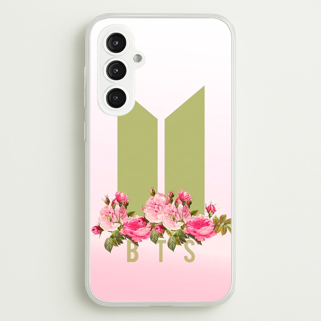 Pink Ombre K-Pop Band Logo - BTS Phone Case for Galaxy S23FE