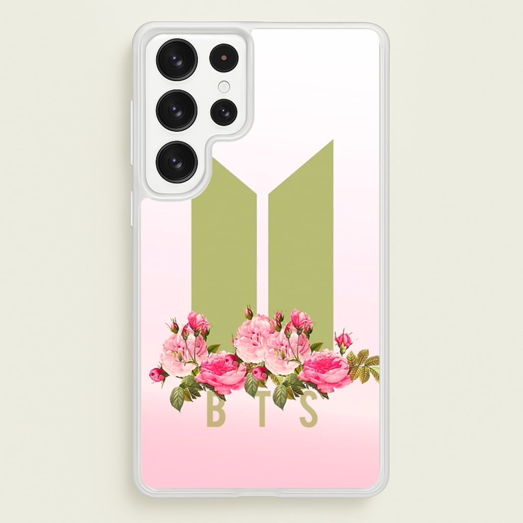 Pink Ombre K-Pop Band Logo - BTS Phone Case for Galaxy S22 Ultra