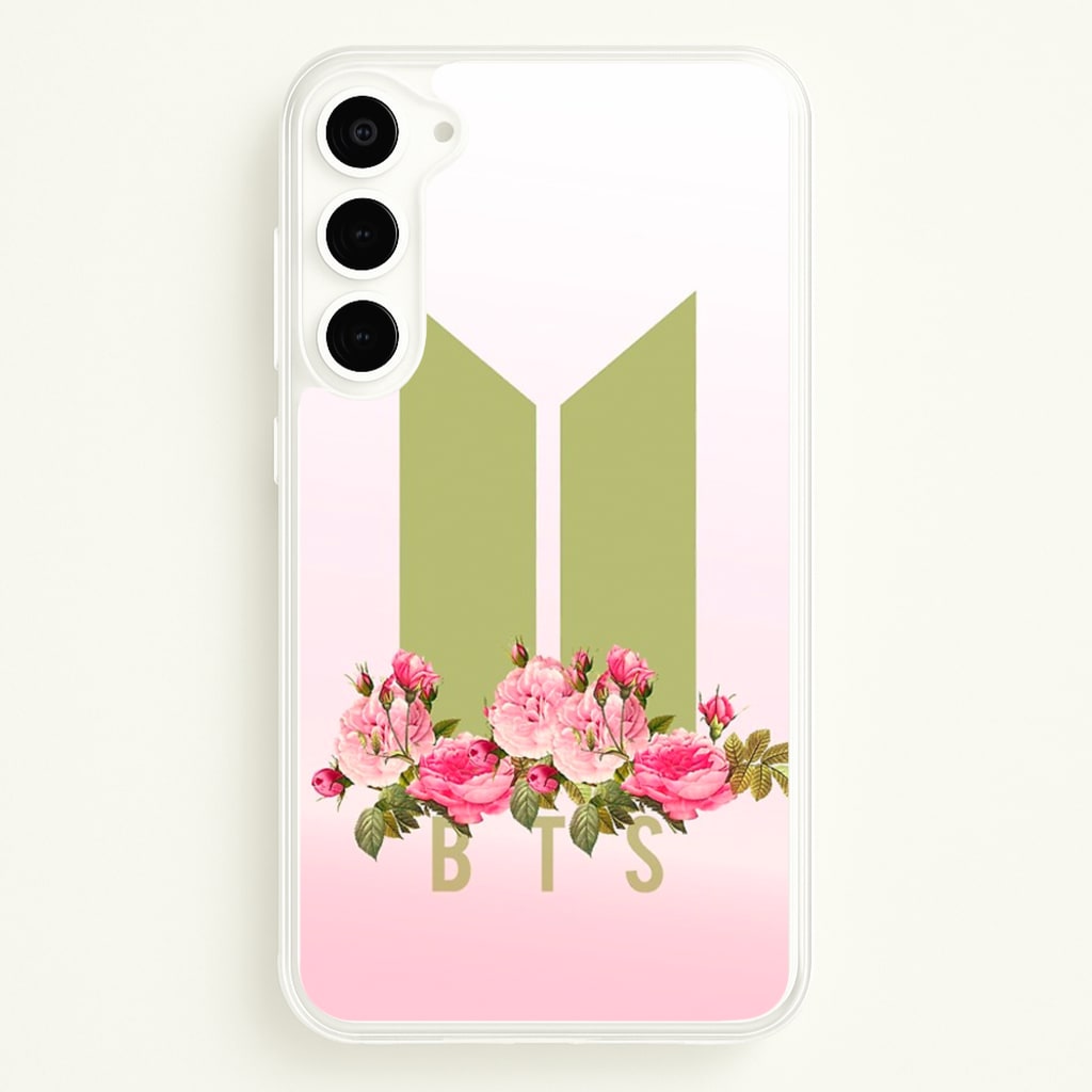 Pink Ombre K-Pop Band Logo - BTS Phone Case for Galaxy S23 Plus