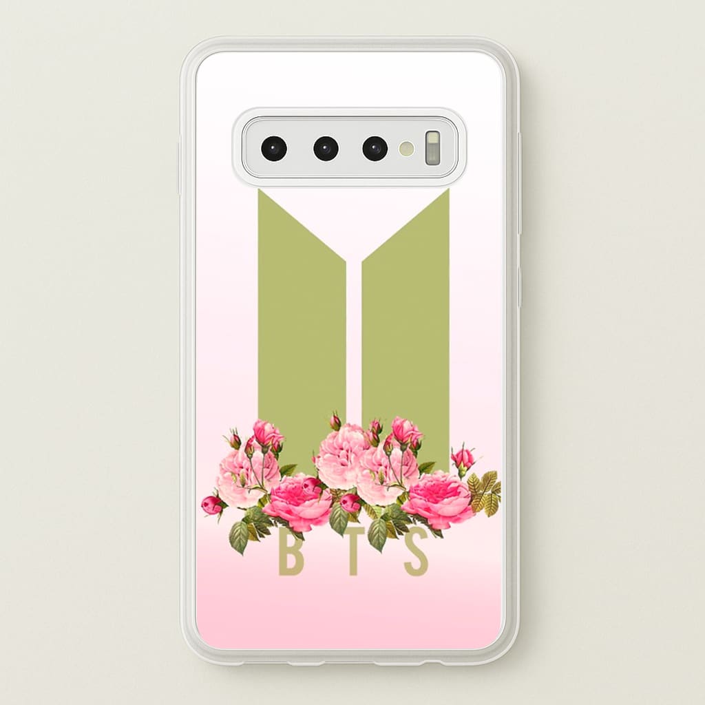 Pink Ombre K-Pop Band Logo - BTS Phone Case for Galaxy S10