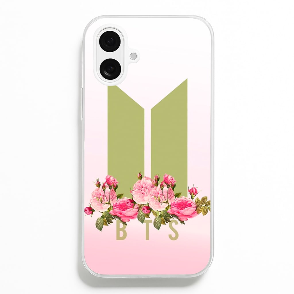 Pink Ombre K-Pop Band Logo - BTS Phone Case for iPhone 16 Plus