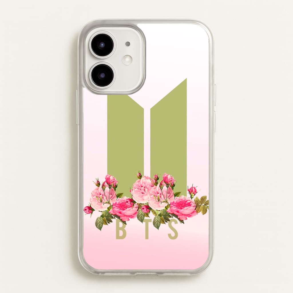 Pink Ombre K-Pop Band Logo - BTS Phone Case for iPhone 12 / 12 Pro