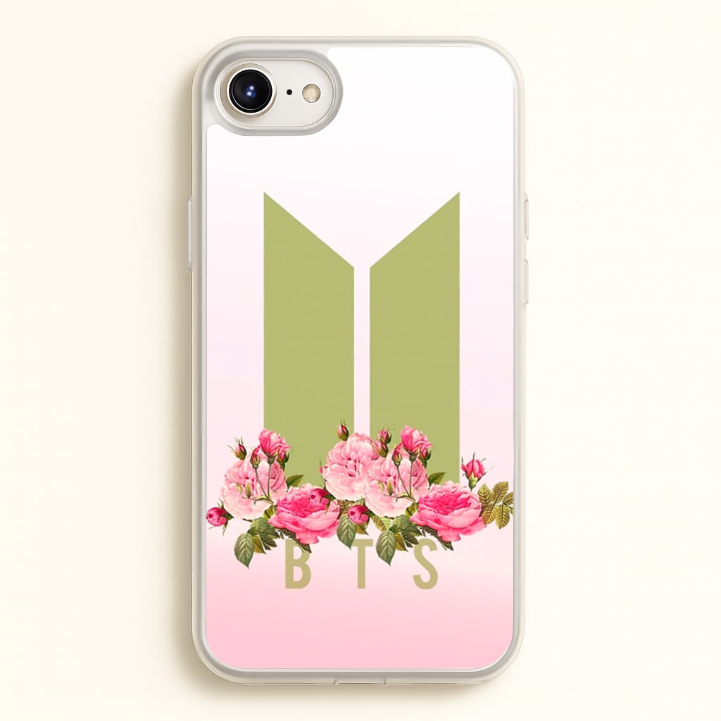 Pink Ombre K-Pop Band Logo - BTS Phone Case for iPhone 6 / 7 / 8 / SE