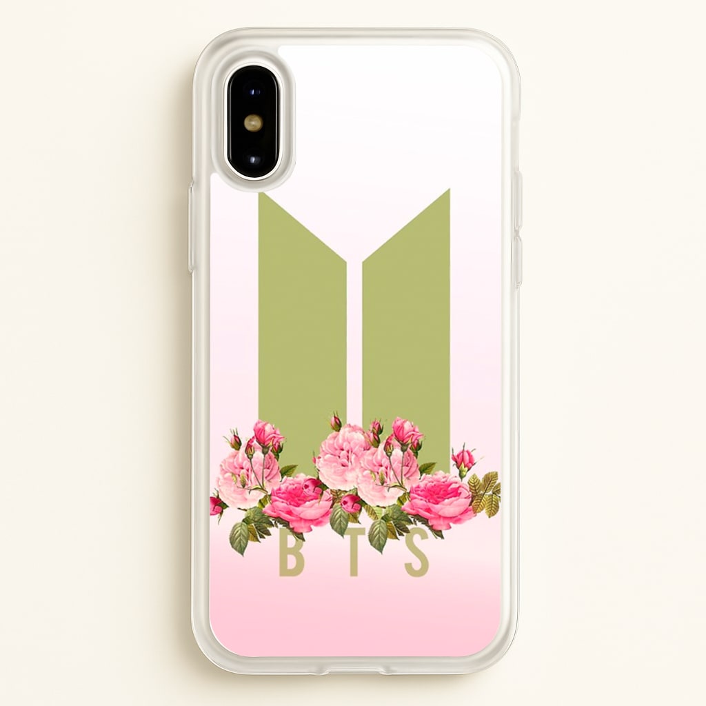 Pink Ombre K-Pop Band Logo - BTS Phone Case for iPhone X / XS
