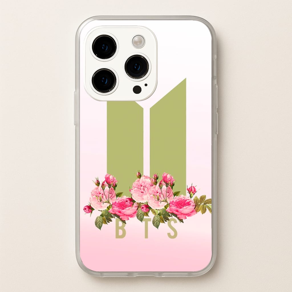 Pink Ombre K-Pop Band Logo - BTS Phone Case for iPhone 14 Pro