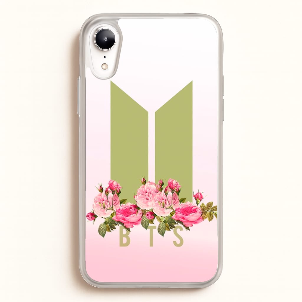 Pink Ombre K-Pop Band Logo - BTS Phone Case for iPhone XR
