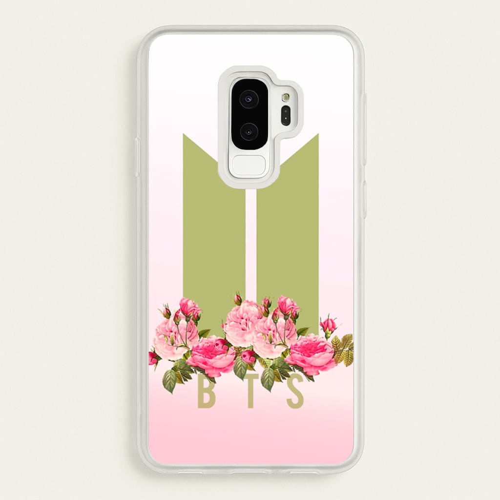 Pink Ombre K-Pop Band Logo - BTS Phone Case for Galaxy S9 Plus