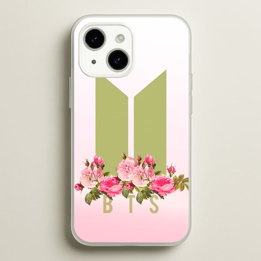 Pink Ombre K-Pop Band Logo - BTS Phone Case for iPhone 14