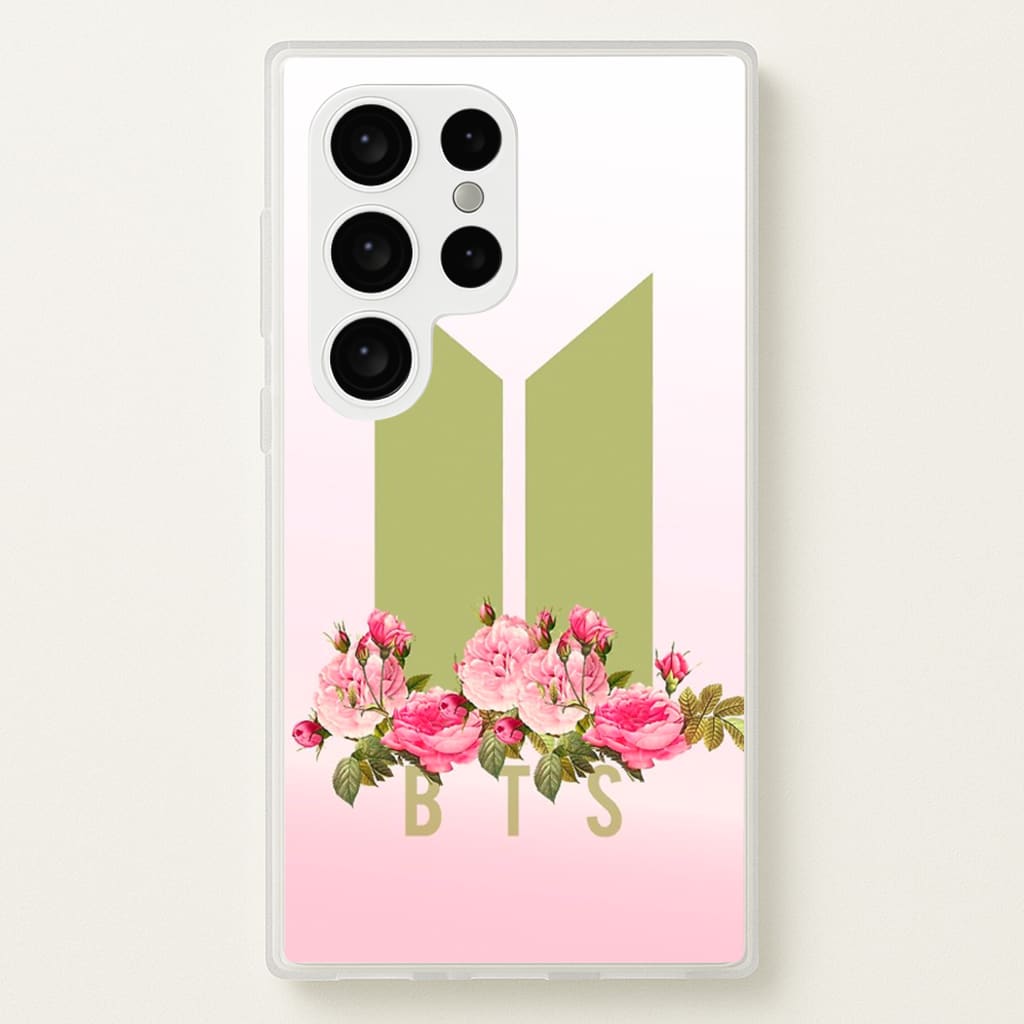 Pink Ombre K-Pop Band Logo - BTS Phone Case for Galaxy S24 Ultra