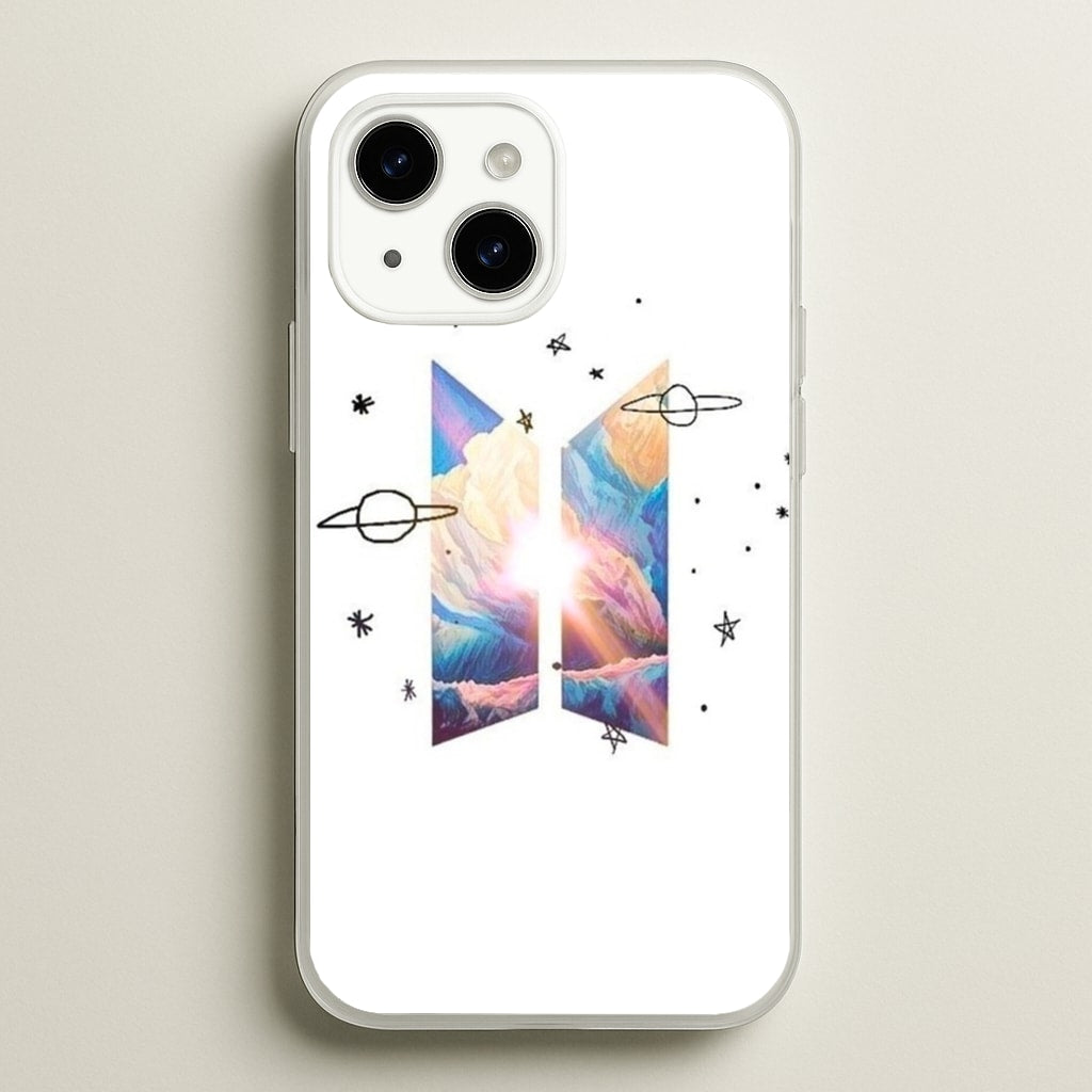 Space K-Pop Band Logo  - BTS Phone Case for iPhone 15