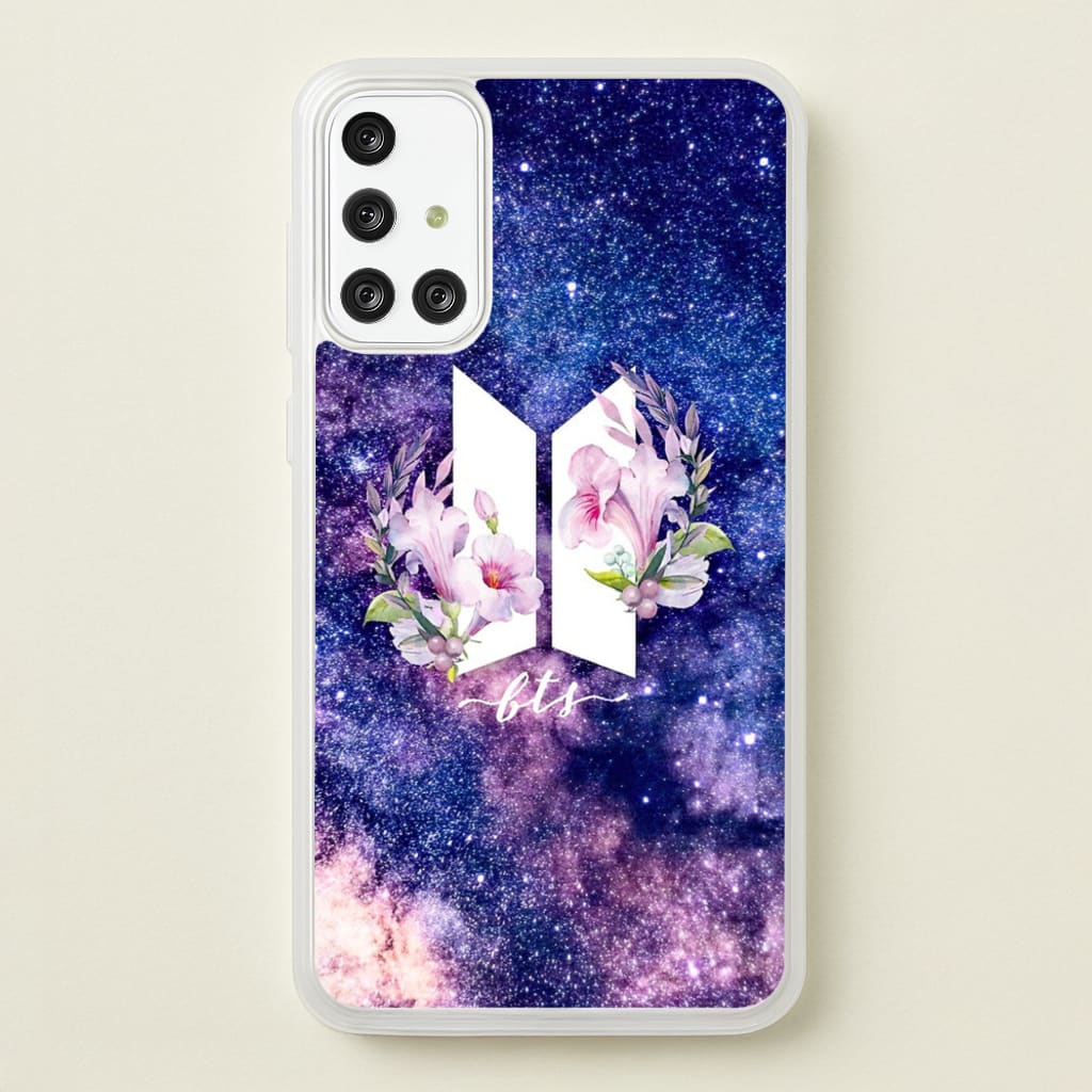 Galaxy Floral K-Pop Band Logo - BTS Phone Case for Galaxy A71