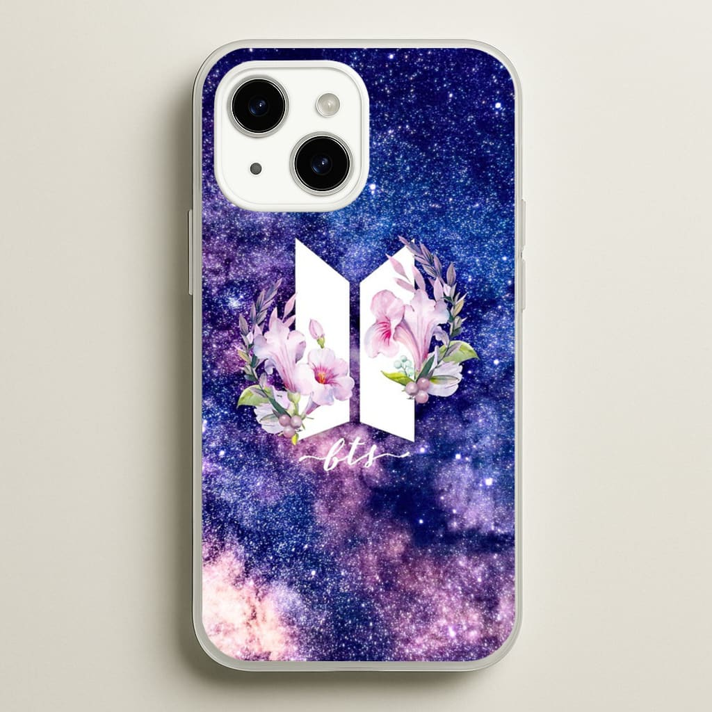 Galaxy Floral K-Pop Band Logo - BTS Phone Case for iPhone 14