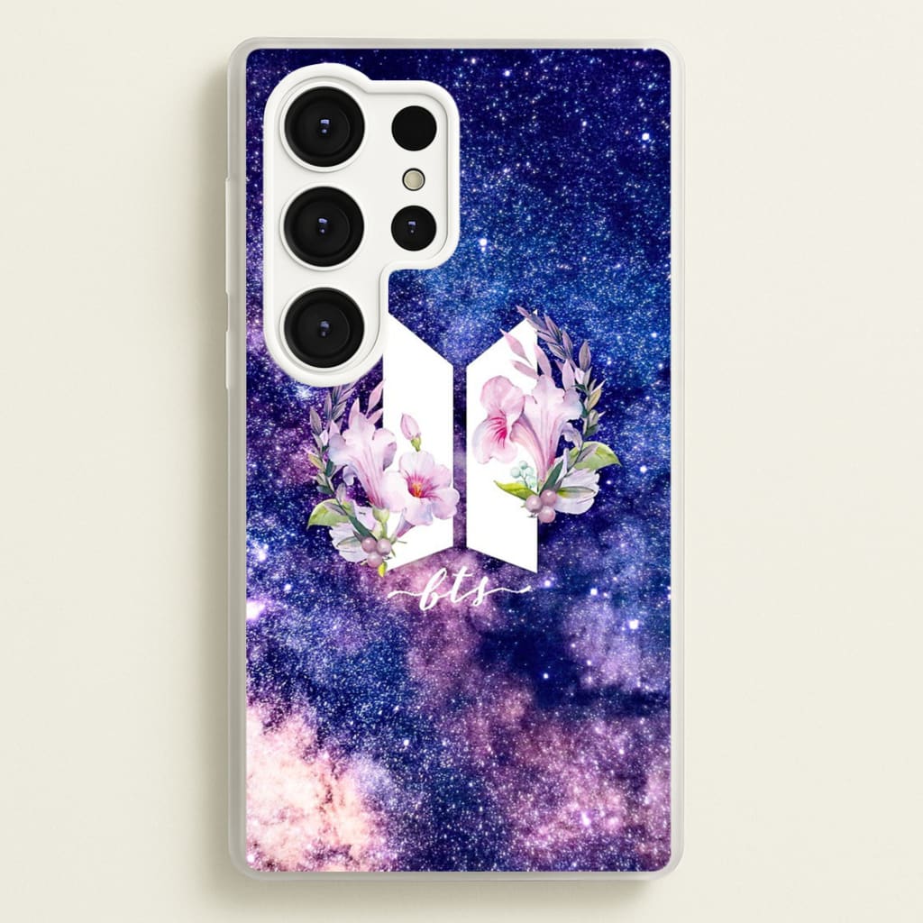 Galaxy Floral K-Pop Band Logo - BTS Phone Case for Galaxy S25 Ultra