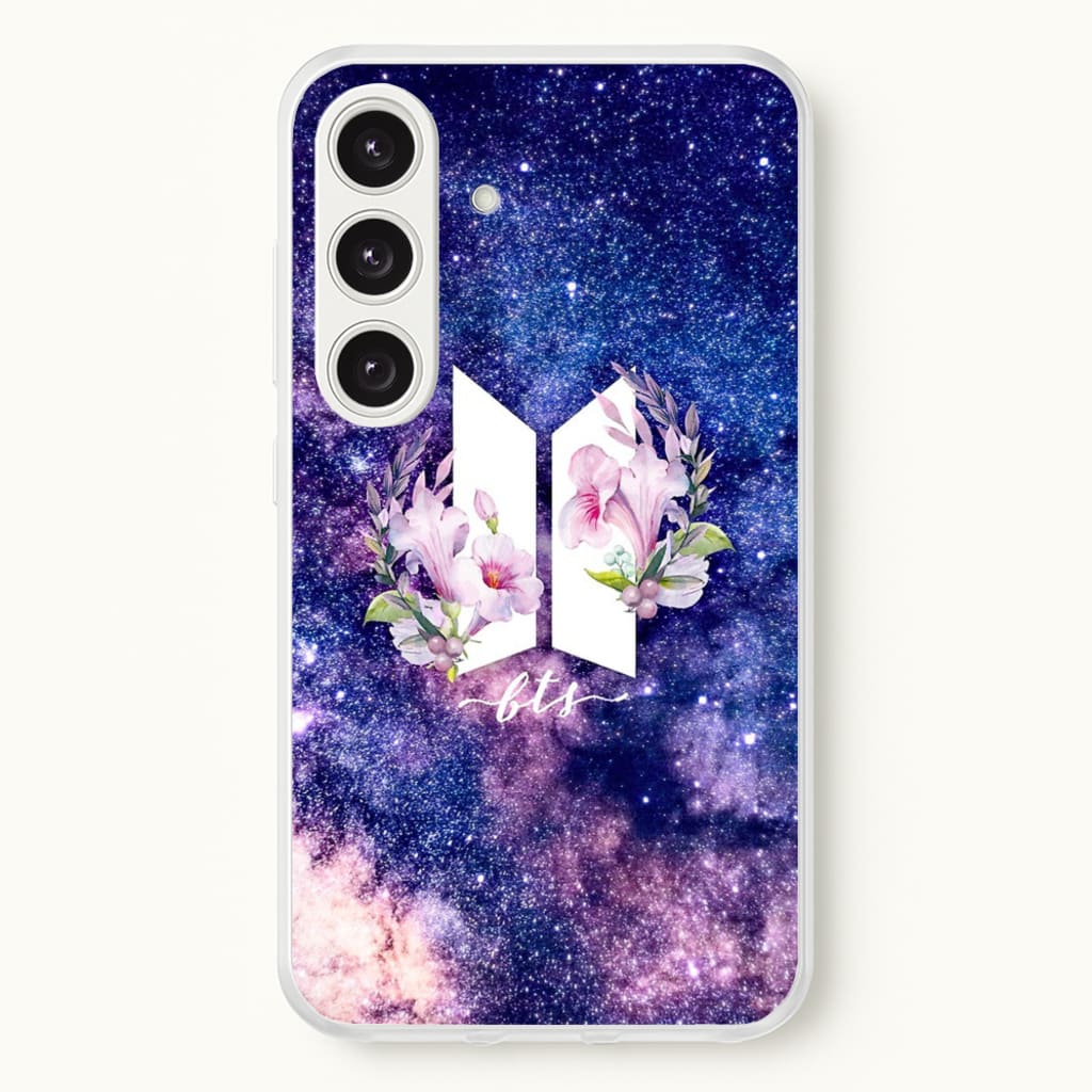 Galaxy Floral K-Pop Band Logo - BTS Phone Case for Galaxy S24 Plus