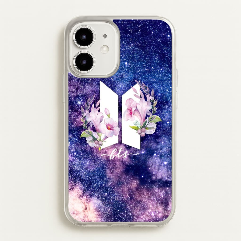 Galaxy Floral K-Pop Band Logo - BTS Phone Case for iPhone 12 Mini