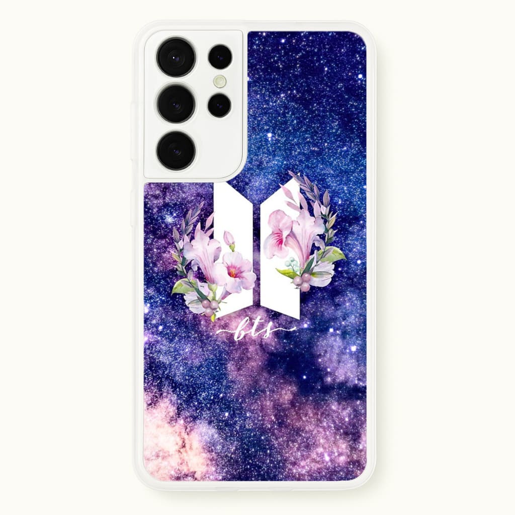 Galaxy Floral K-Pop Band Logo - BTS Phone Case for Galaxy S21 Ultra
